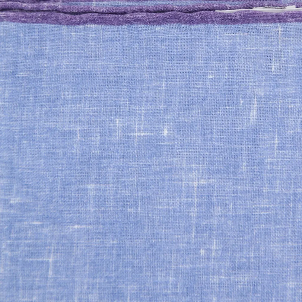 Fiori Di Lusso Blue Linen Pocket Square