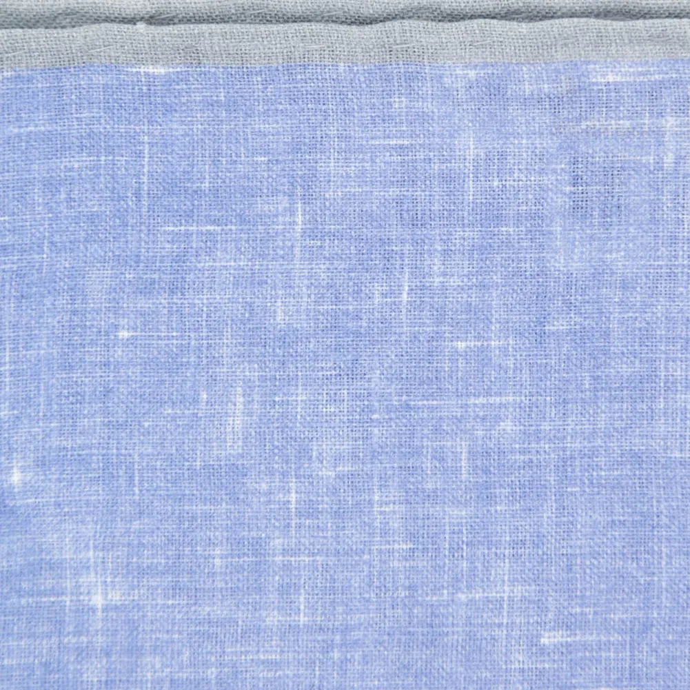 Fiori Di Lusso Blue Linen Pocket Square