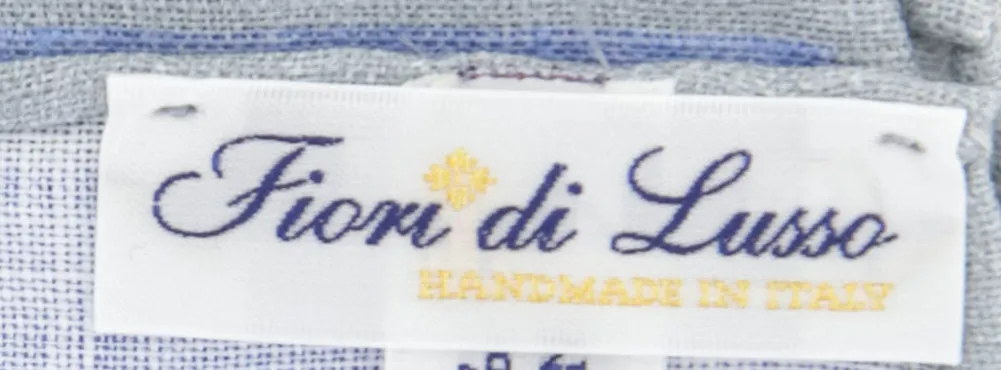 Fiori Di Lusso Blue Linen Pocket Square