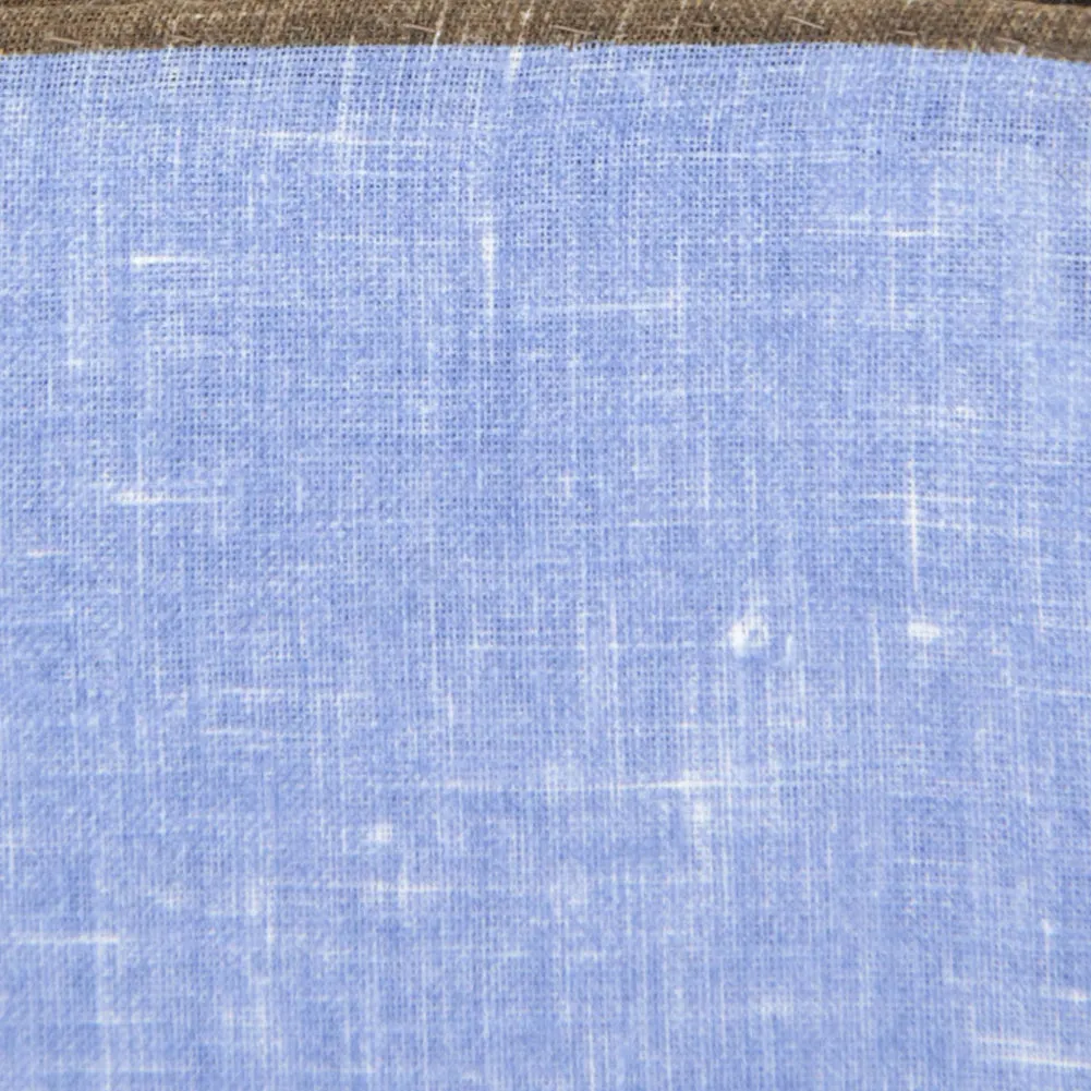 Fiori Di Lusso Blue Linen Pocket Square