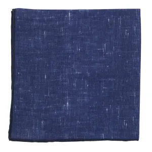 Fiori Di Lusso Dark Blue Linen Pocket Square