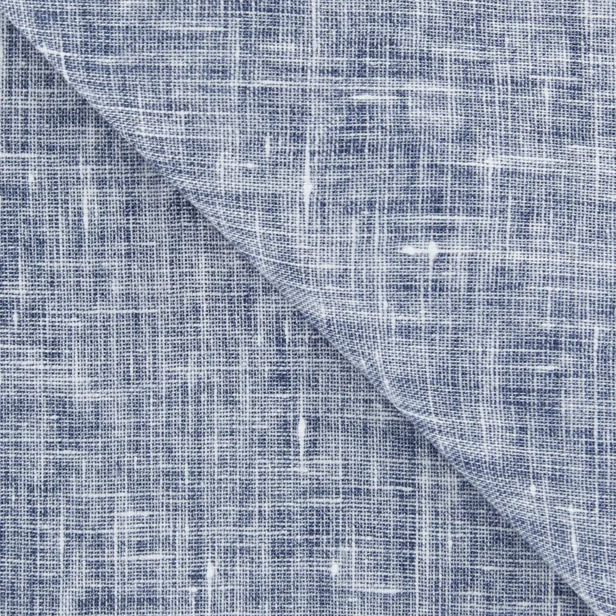 Fiori Di Lusso Dark Blue Linen Pocket Square