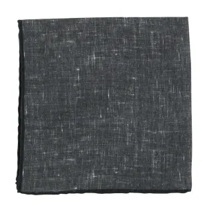 Fiori Di Lusso Dark Gray Linen Pocket Square