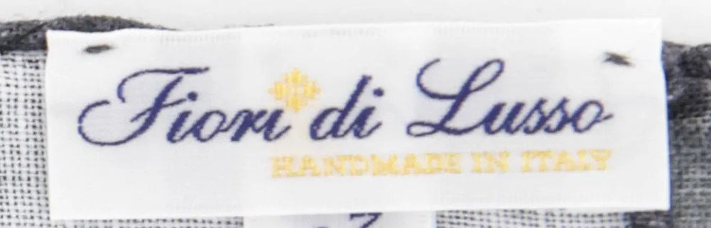 Fiori Di Lusso Gray Linen Pocket Square