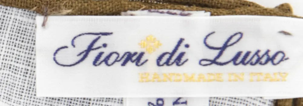 Fiori Di Lusso Gray Linen Pocket Square