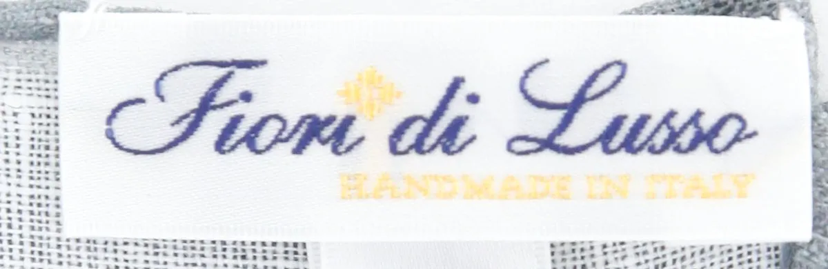 Fiori Di Lusso Light Gray Linen Pocket Square