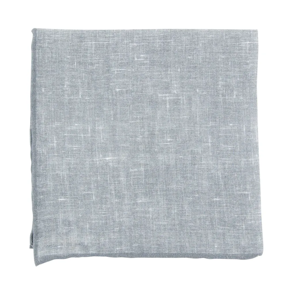 Fiori Di Lusso Light Gray Linen Pocket Square