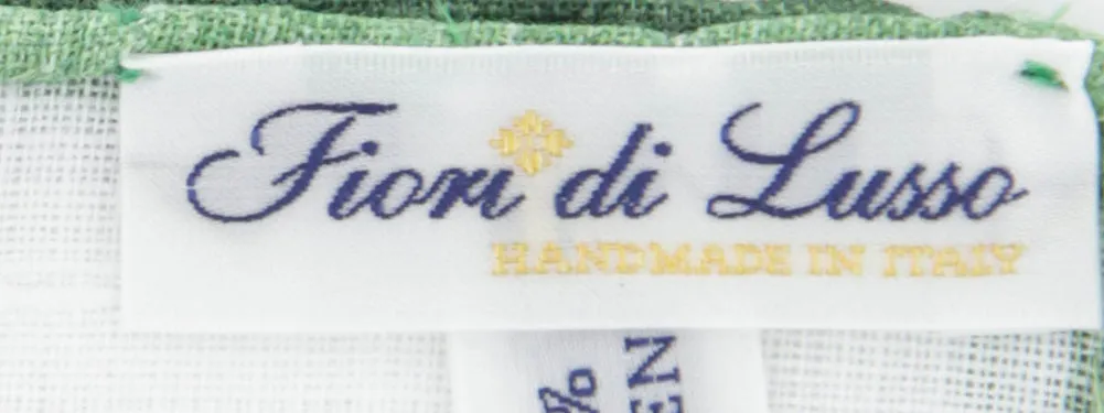 Fiori Di Lusso White Linen Blend Pocket Square