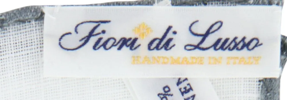 Fiori Di Lusso White Linen Pocket Square