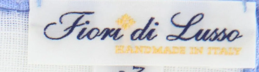 Fiori Di Lusso White Linen Pocket Square