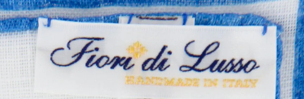 Fiori Di Lusso White Linen Pocket Square