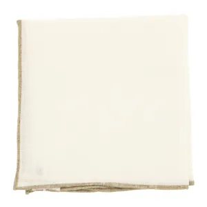 Fiori Di Lusso White Linen Pocket Square