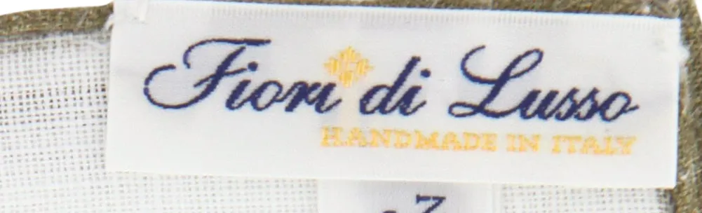 Fiori Di Lusso White Linen Pocket Square
