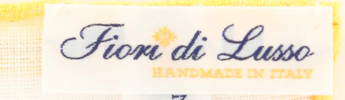 Fiori Di Lusso White Linen Pocket Square