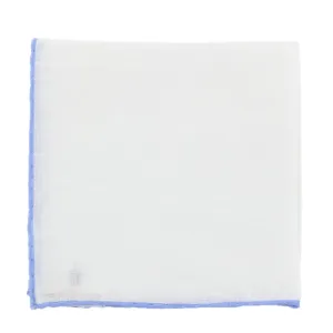Fiori Di Lusso White Linen Pocket Square