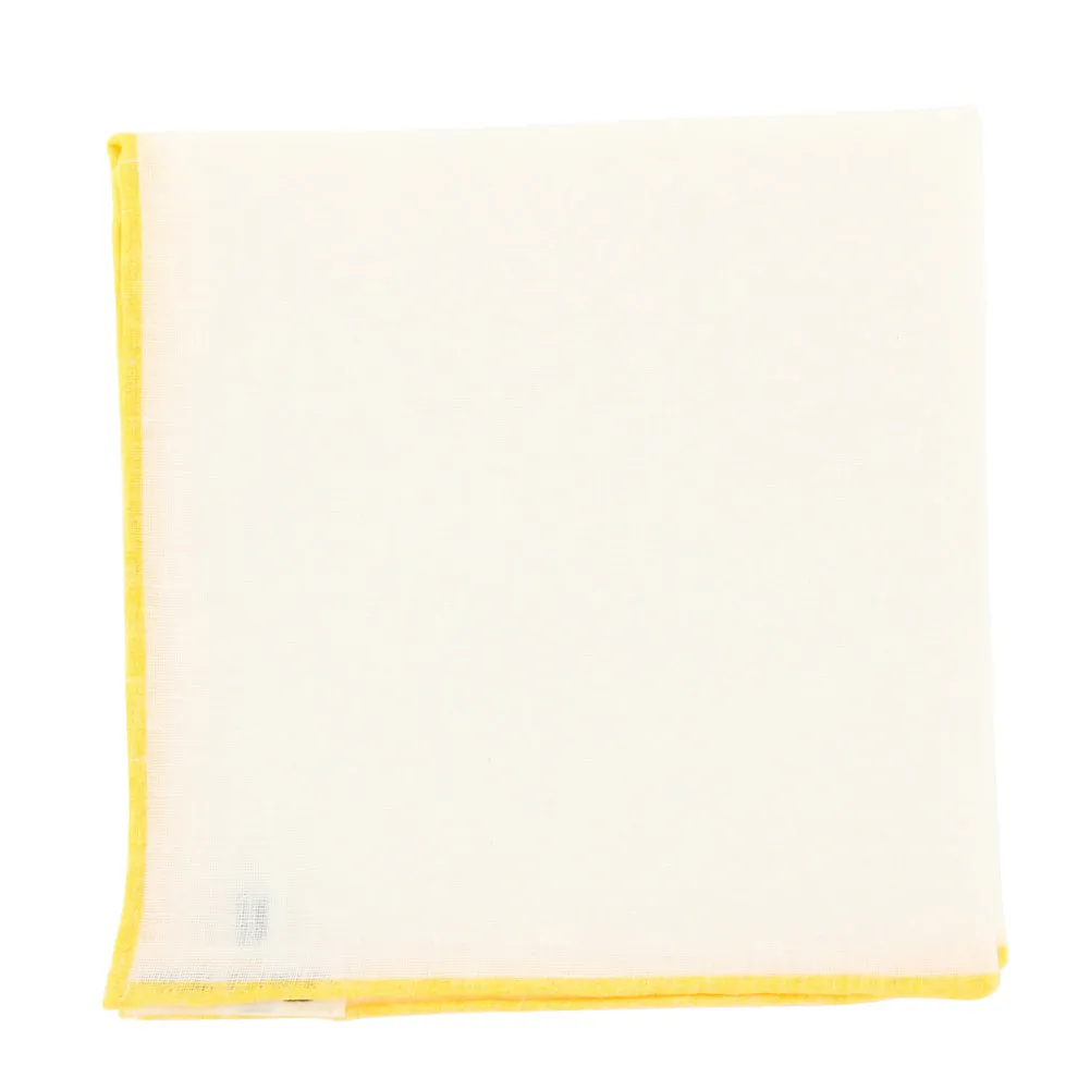 Fiori Di Lusso White Linen Pocket Square