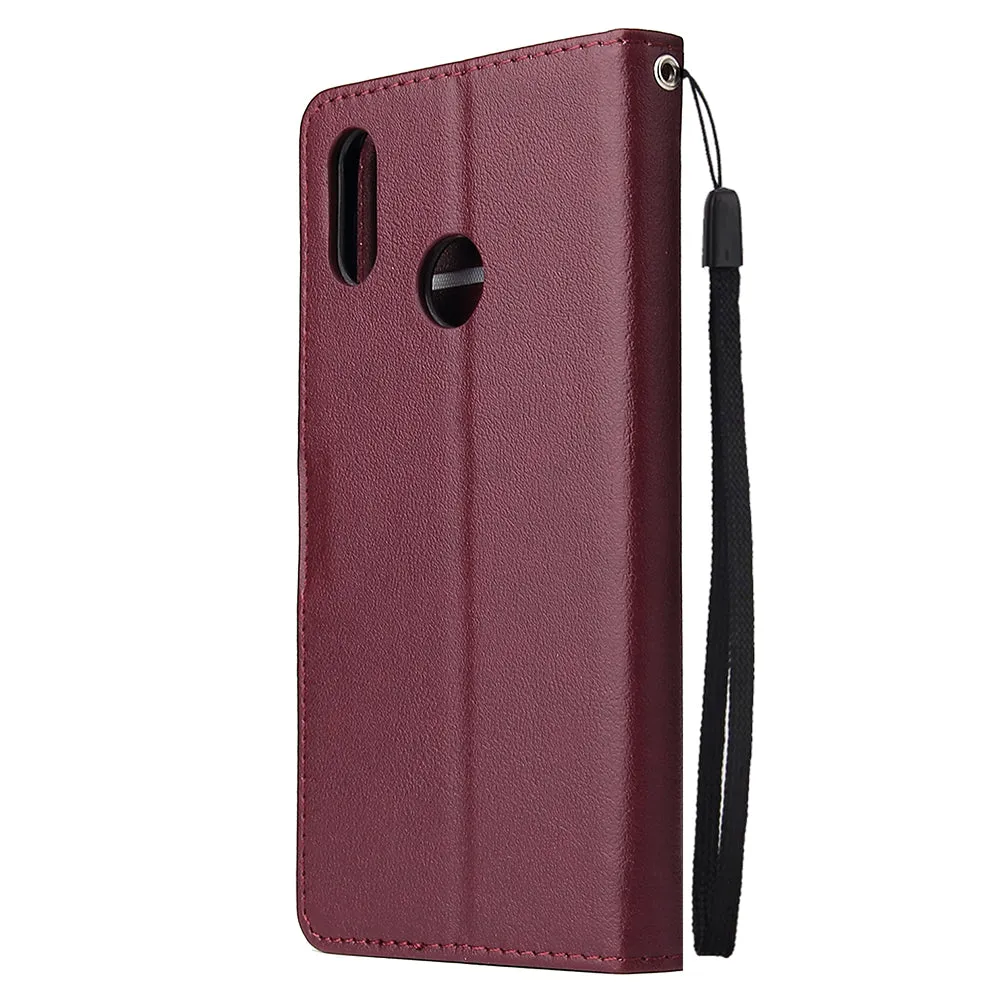 For OPPO Realme 3 Wallet-type PU Leather Protective Phone Case with Buckle & 3 Card Position black