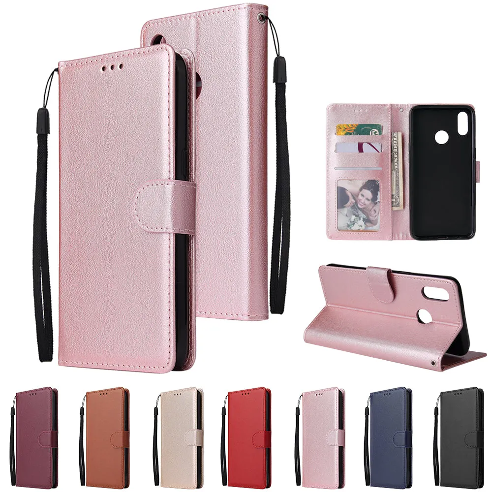 For OPPO Realme 3 Wallet-type PU Leather Protective Phone Case with Buckle & 3 Card Position black