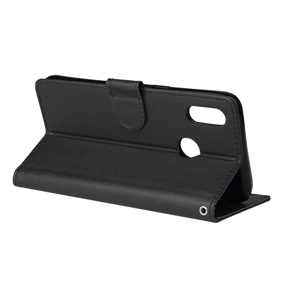 For OPPO Realme 3 Wallet-type PU Leather Protective Phone Case with Buckle & 3 Card Position black