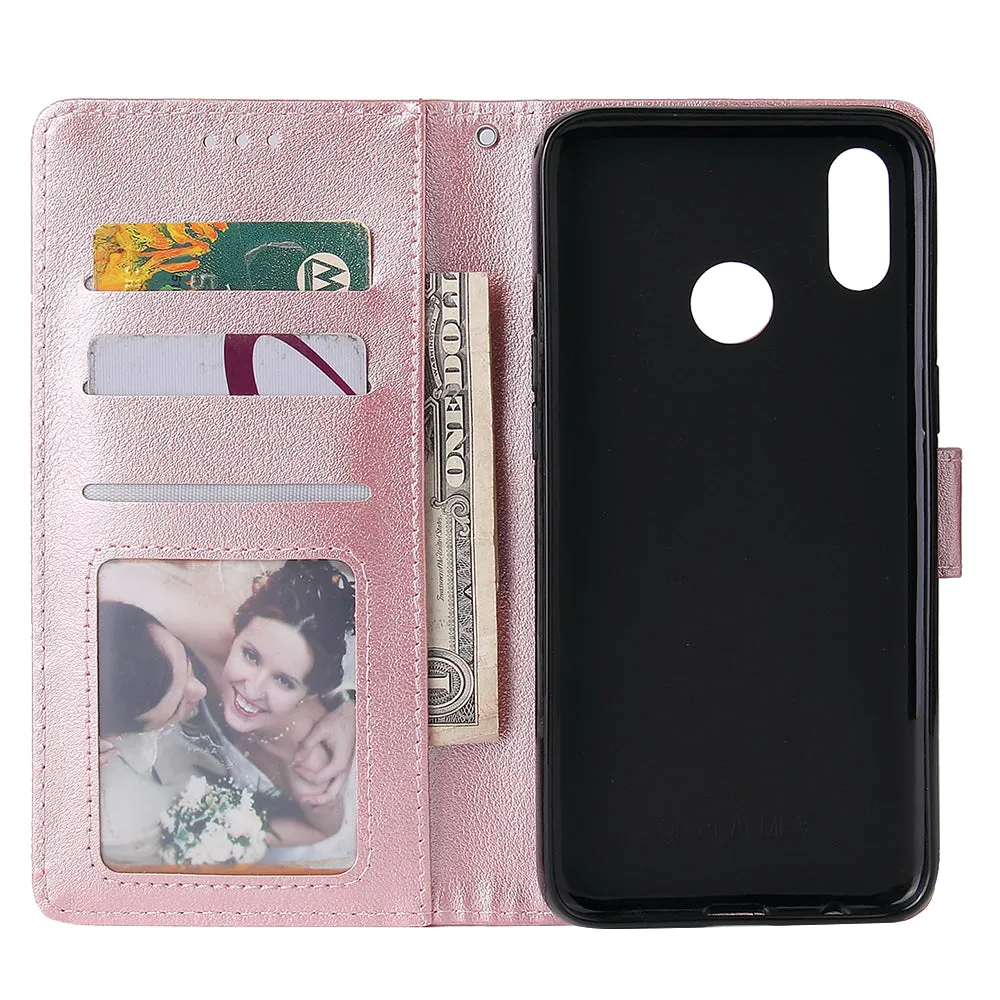 For OPPO Realme 3 Wallet-type PU Leather Protective Phone Case with Buckle & 3 Card Position black