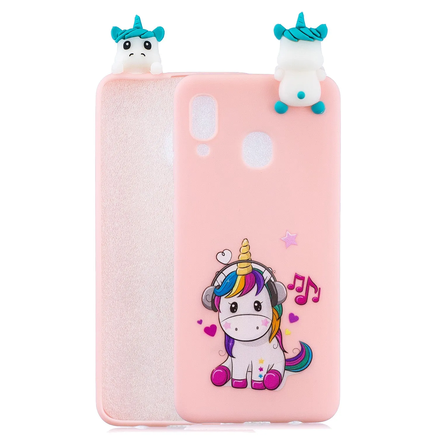 For Samsung A10S A20S Color Painting Pattern Drop Protection Soft TPU Mobile Phone Case Back Cover Bracket big face cat