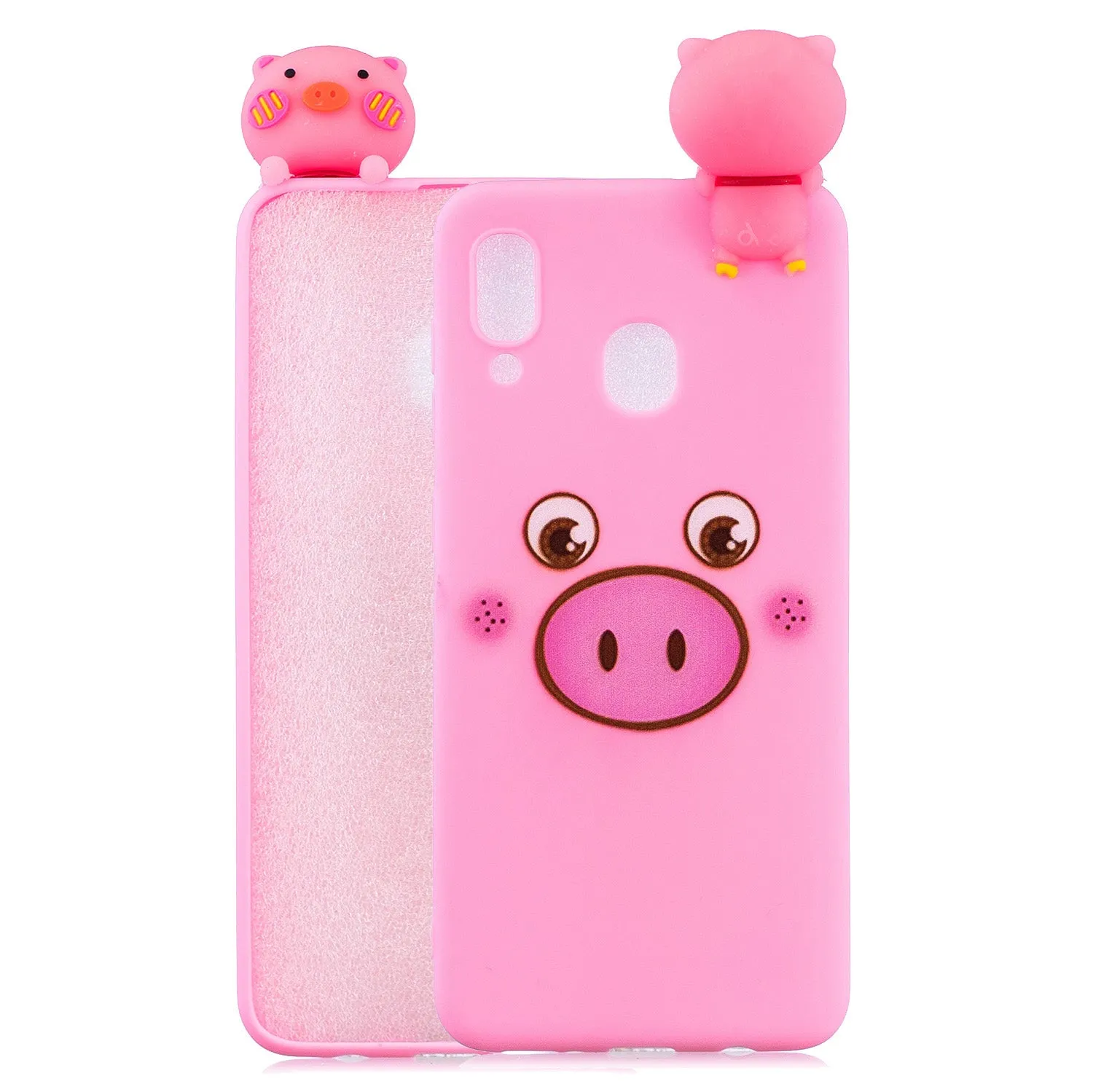 For Samsung A10S A20S Color Painting Pattern Drop Protection Soft TPU Mobile Phone Case Back Cover Bracket big face cat
