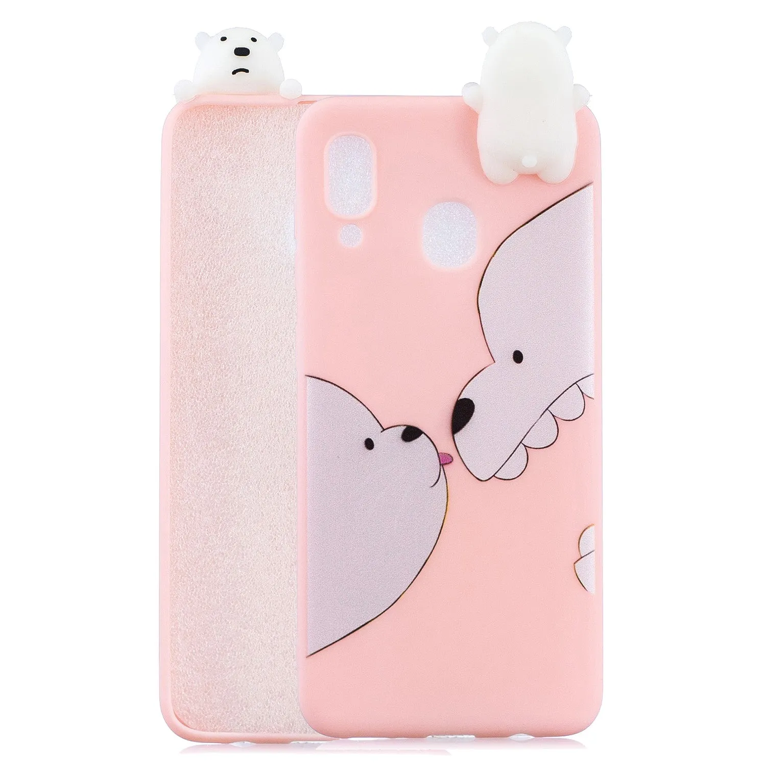 For Samsung A10S A20S Color Painting Pattern Drop Protection Soft TPU Mobile Phone Case Back Cover Bracket big face cat