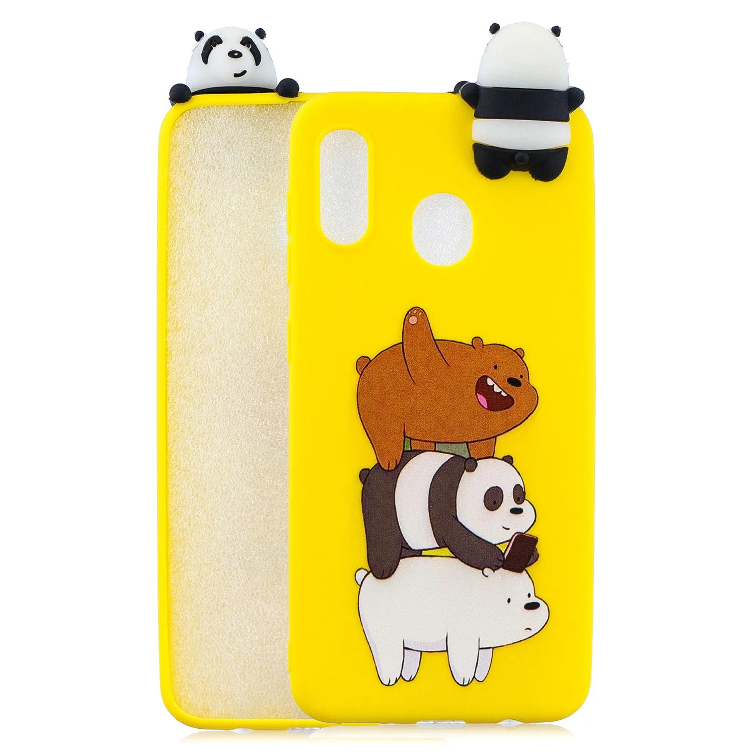 For Samsung A10S A20S Color Painting Pattern Drop Protection Soft TPU Mobile Phone Case Back Cover Bracket big face cat