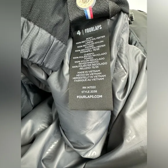 Four Laps Fourlaps Cover Down Filled Jacket Coat Black S Women Hooded NWT