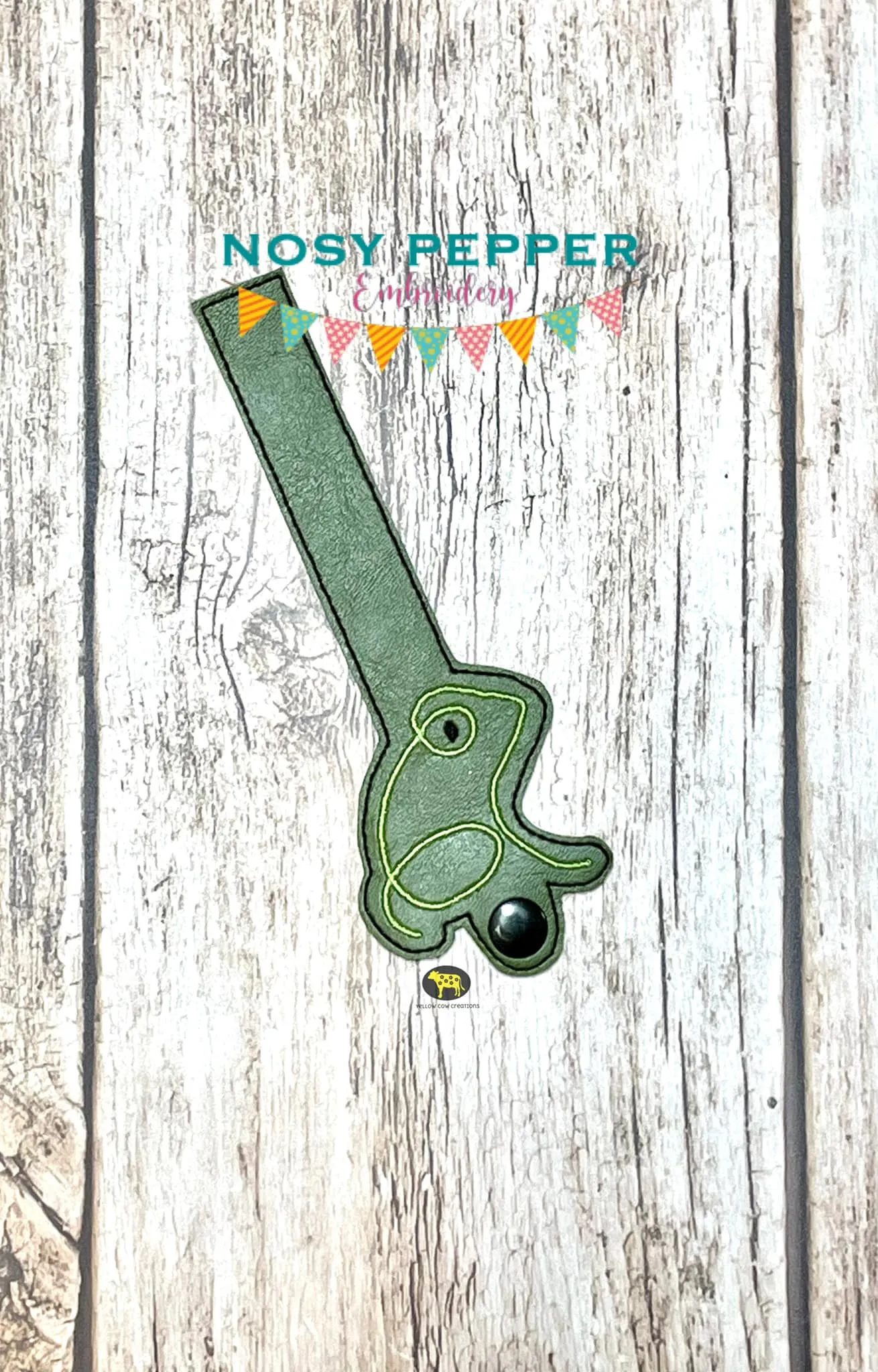 Frog Wallet tab (2 sizes included) machine embroidery design DIGITAL DOWNLOAD