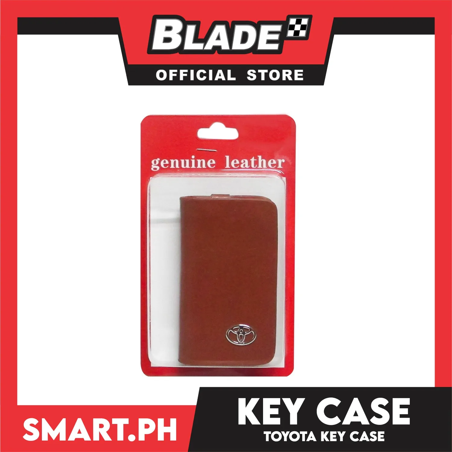 Genuine Leather Key Cover for Ford (Brown) Key Case Car Key Holder Wallet with Metal Hook