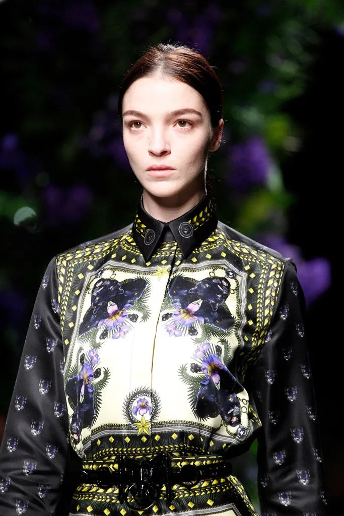 Givenchy Panther & Floral Print Button Down Shirt, AW11, 40 IT / US 4