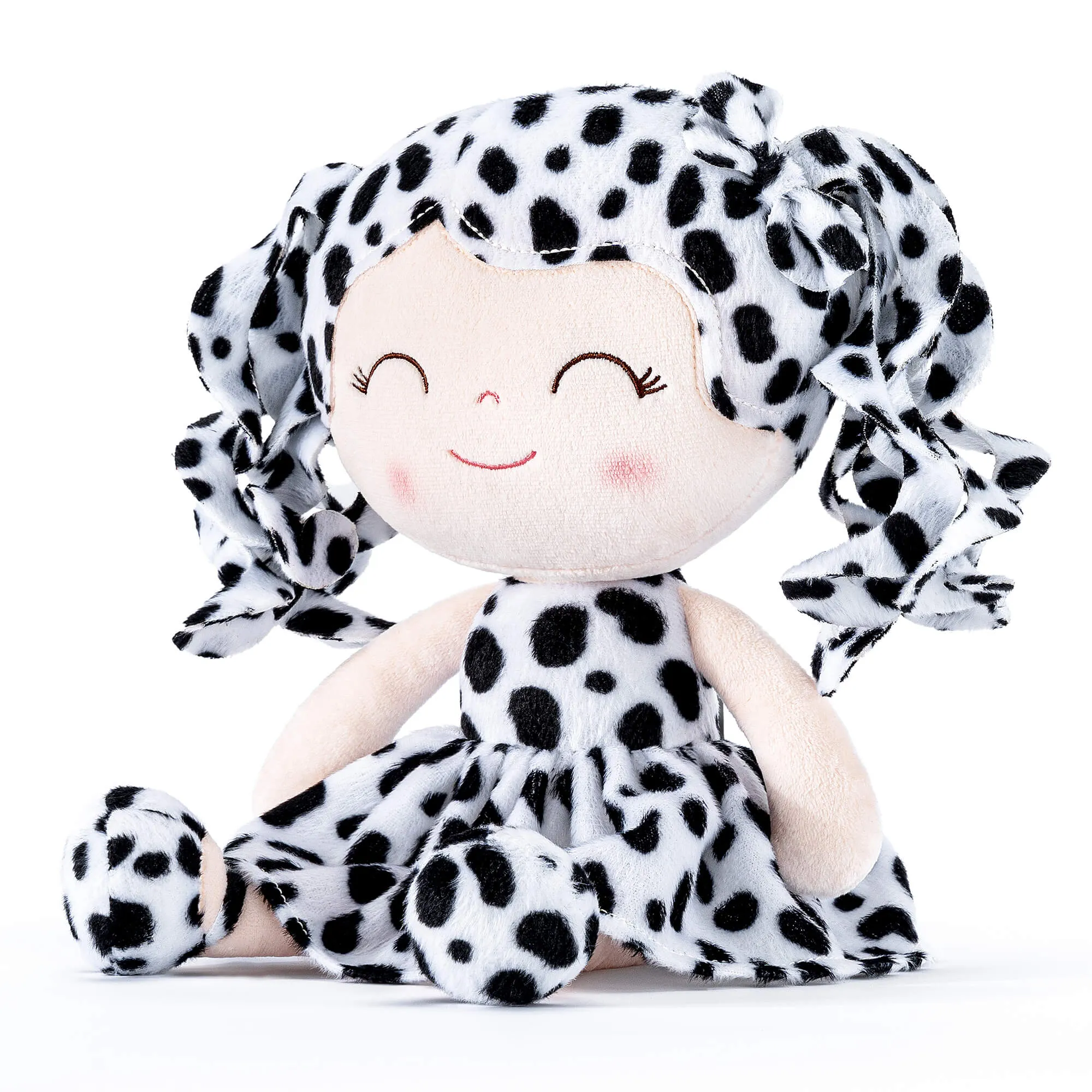 Gloveleya 12-inch Personalized Curly Hair Animal Costume Doll Black and White