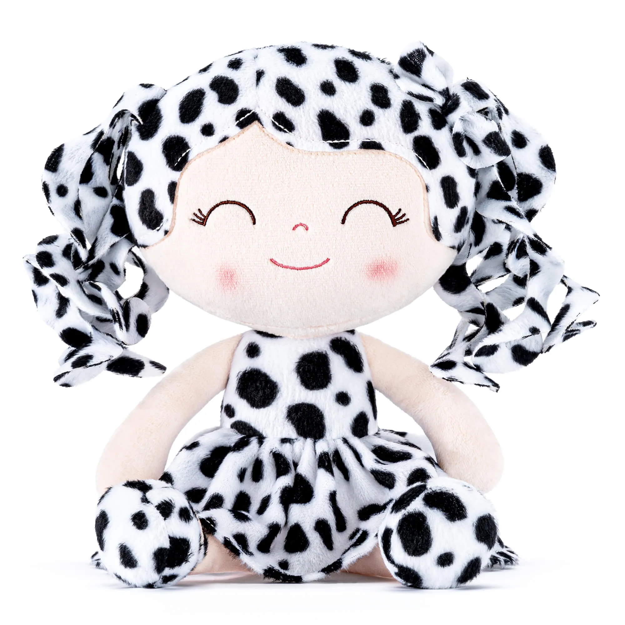 Gloveleya 12-inch Personalized Curly Hair Animal Costume Doll Black and White