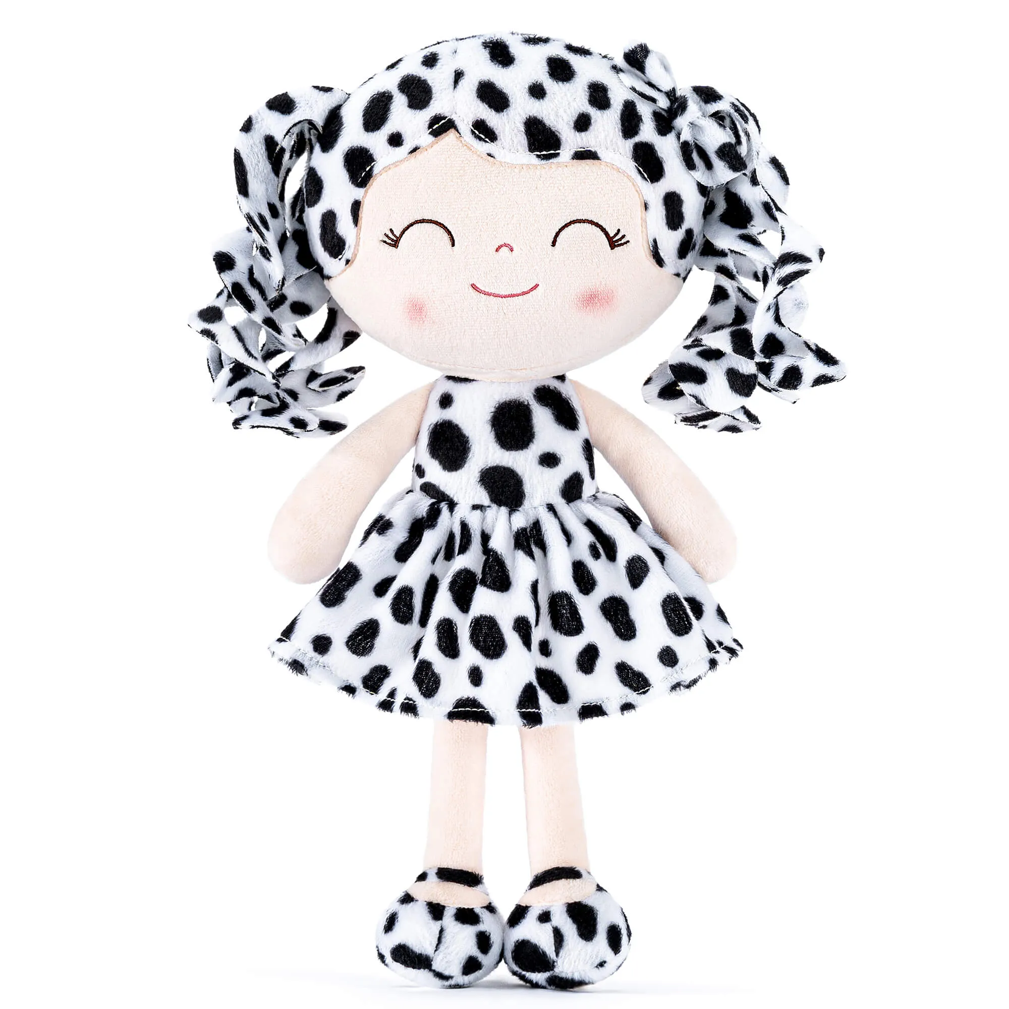 Gloveleya 12-inch Personalized Curly Hair Animal Costume Doll Black and White
