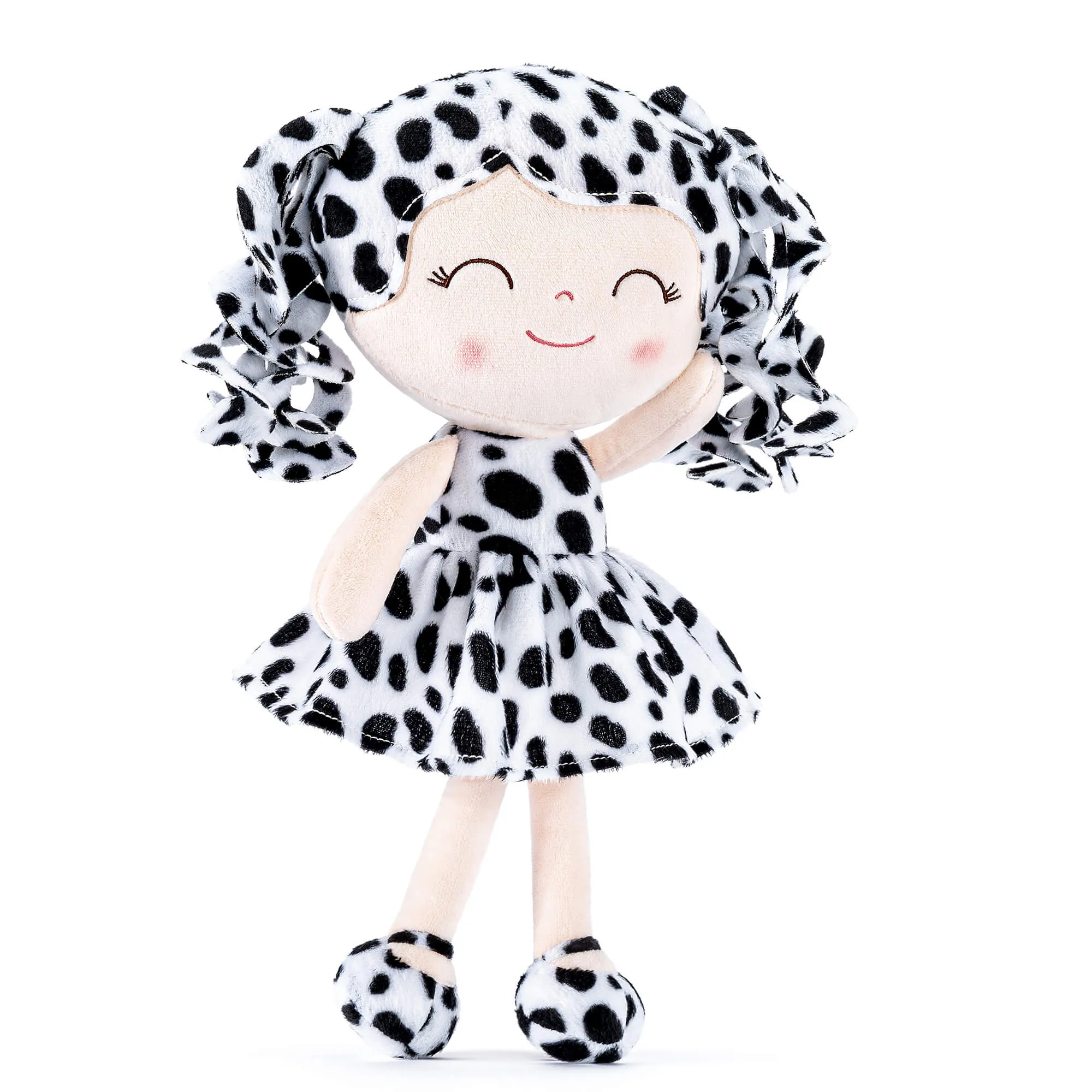 Gloveleya 12-inch Personalized Curly Hair Animal Costume Doll Black and White