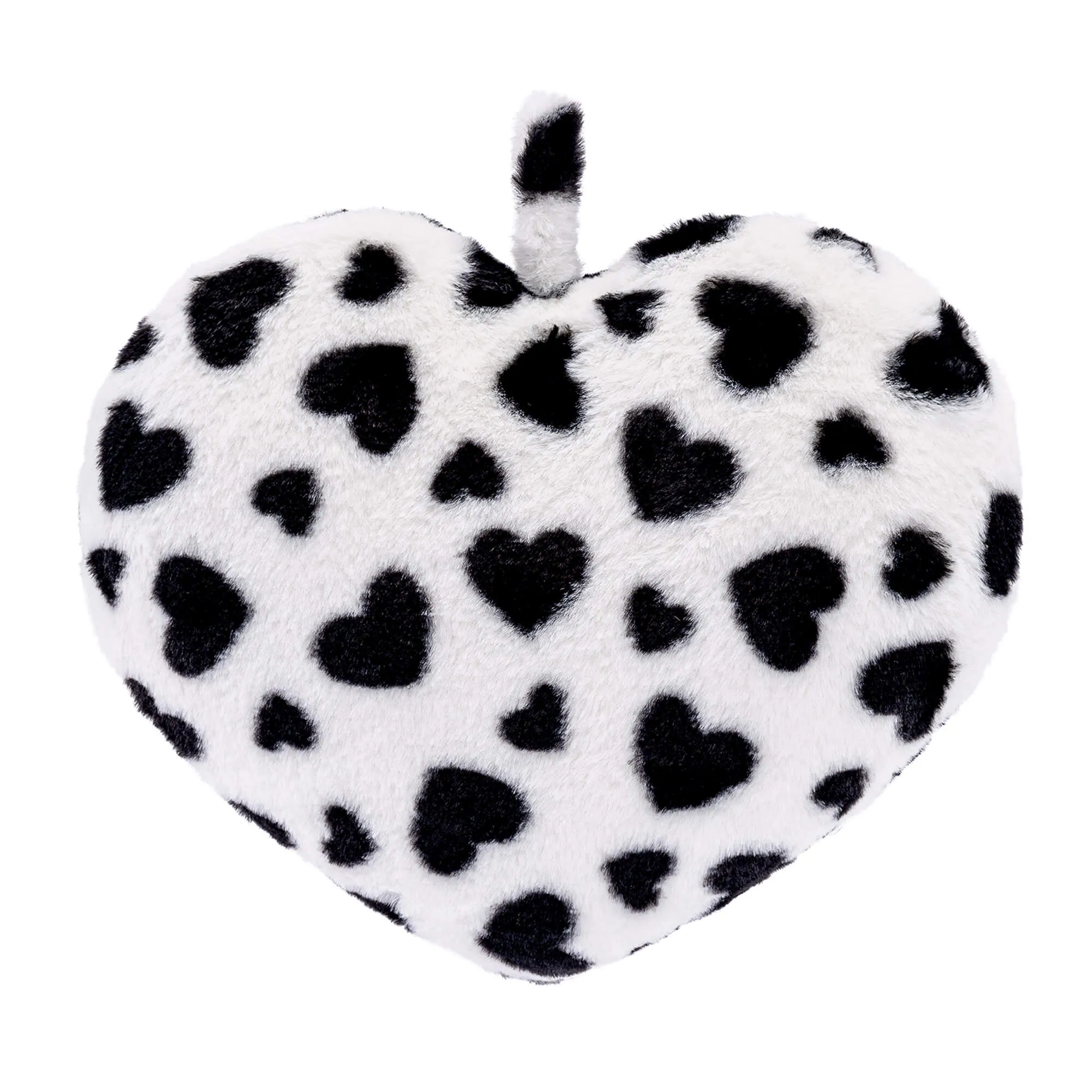 Gloveleya 17-inch Plush Fashion Heart Pillow Rabbit Hair Kids Pillows White with Black Heart Pattern