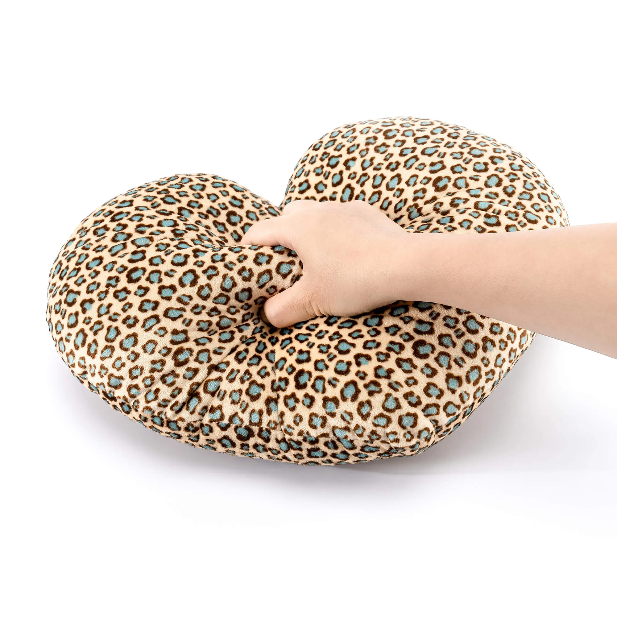 Gloveleya 17-inch Plush Fashion Pillow Toy Leopard Pattern Printed Brown
