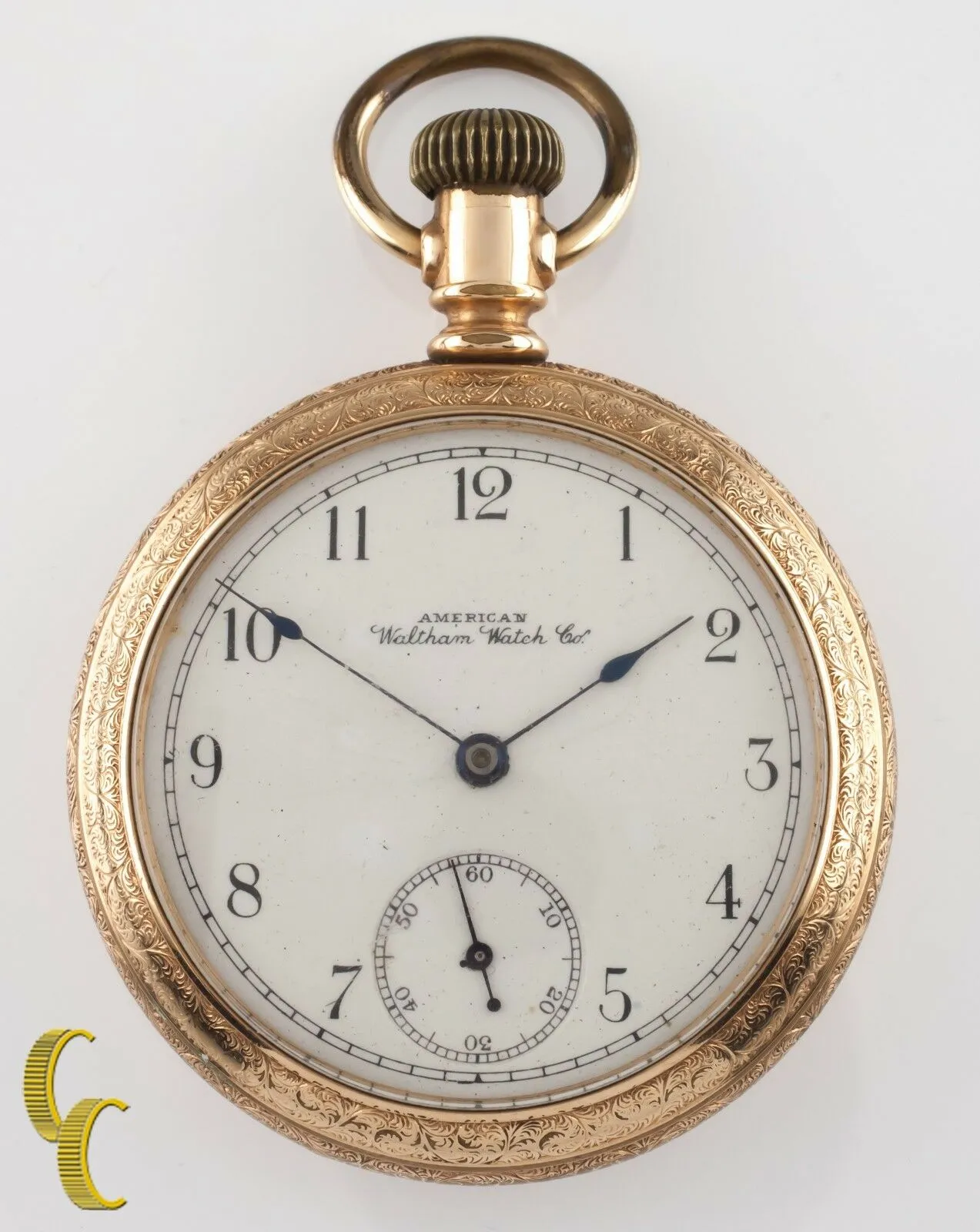 Gold Filled Waltham Antique Open Face Pocket Watch Gr Bond St 14S 7 Jewel