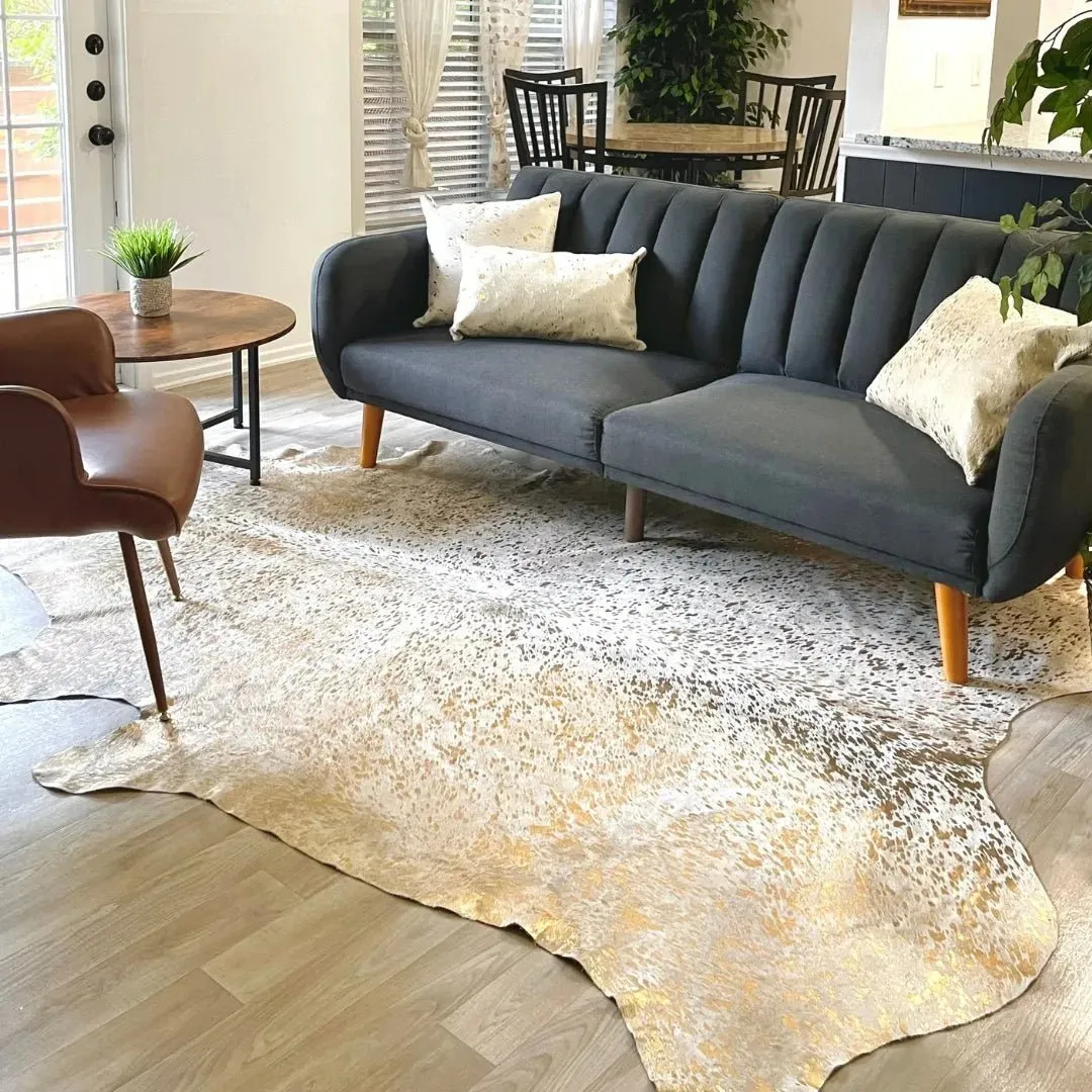 Gold Metallic Cowhide Rug