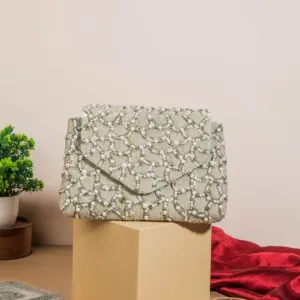 Grey shine clutch