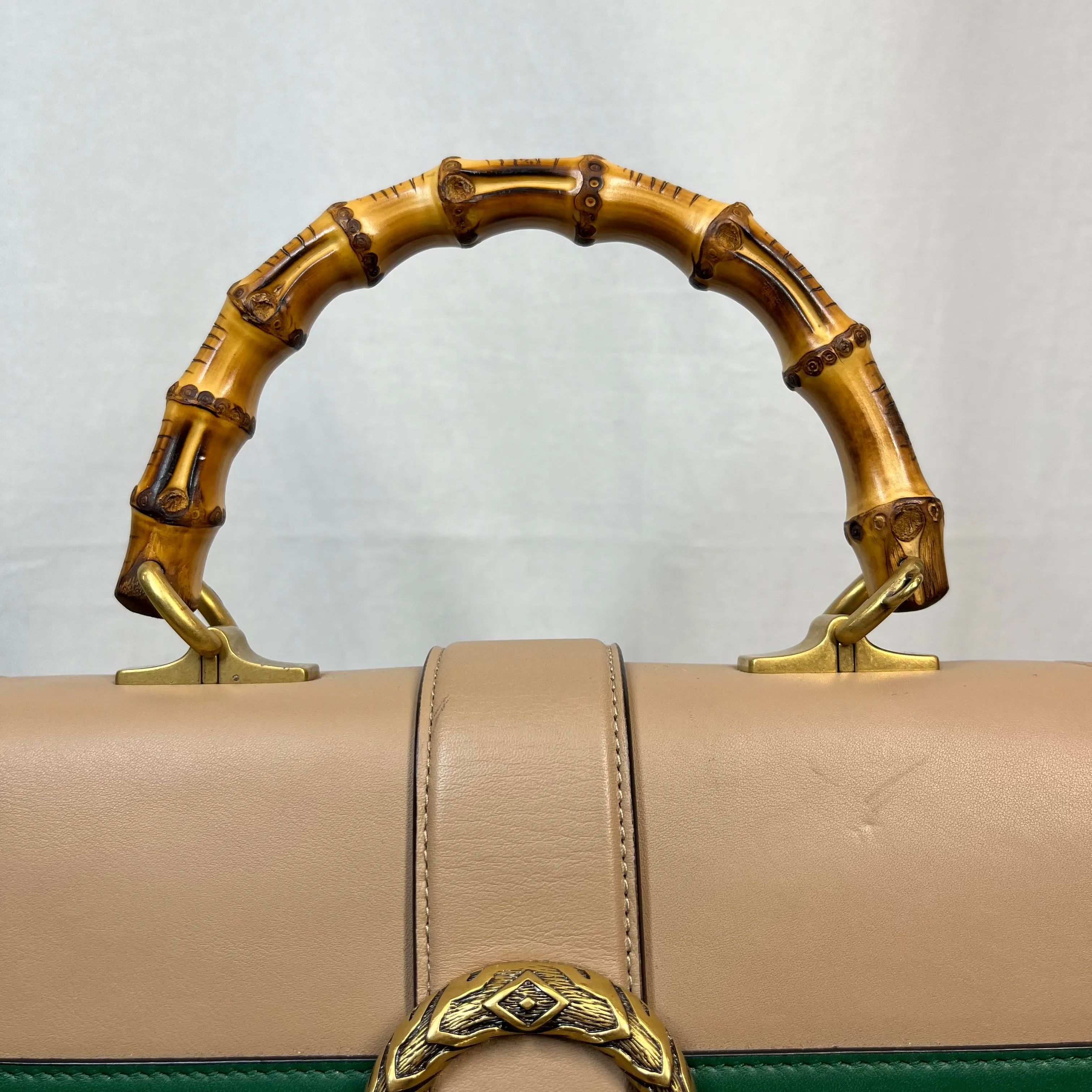 GUCCI Dionysus Bamboo Green Red & Beige Top Handle