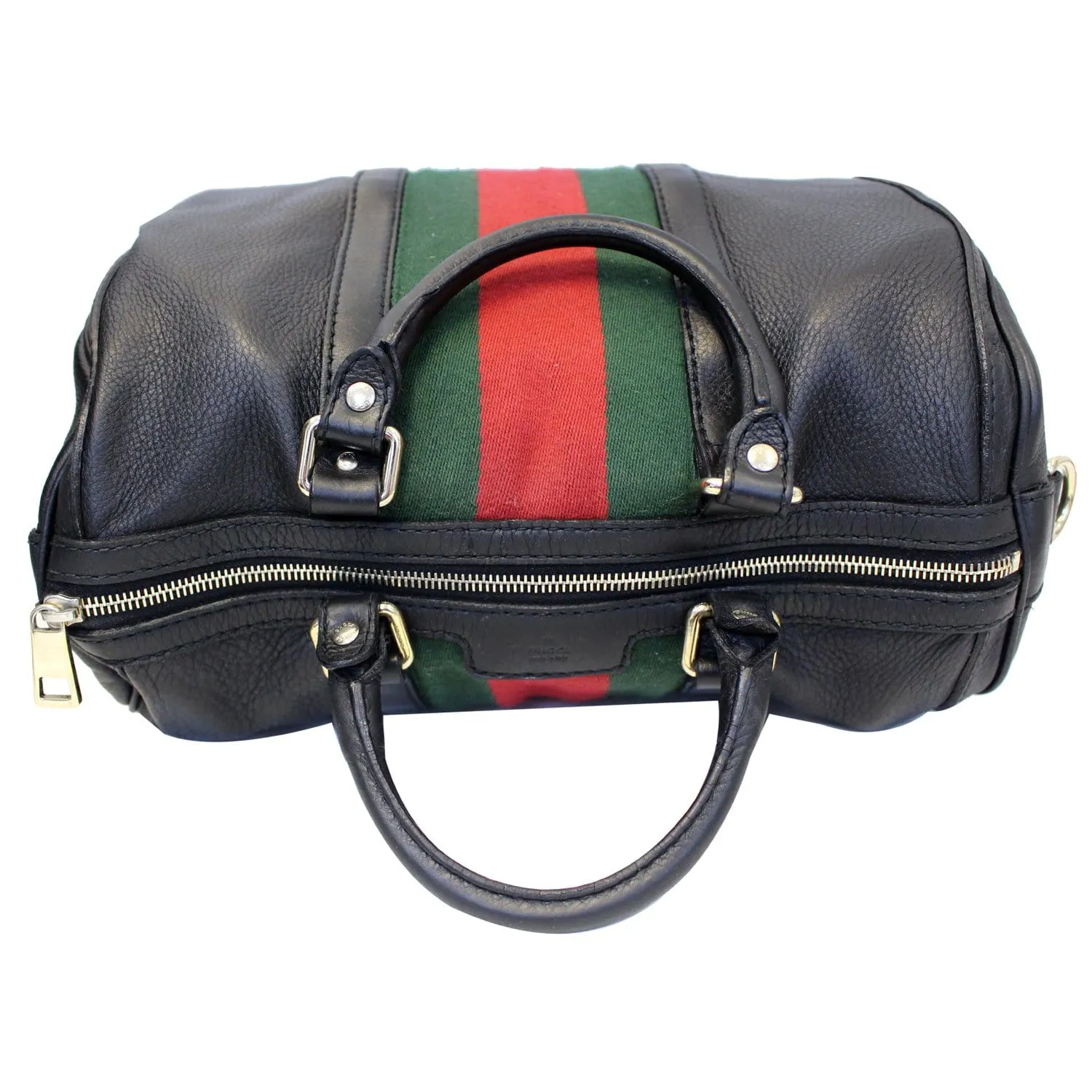 GUCCI Vintage Web Medium Boston Bag Black 247205
