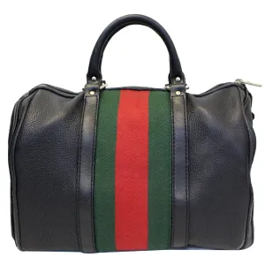 GUCCI Vintage Web Medium Boston Bag Black 247205