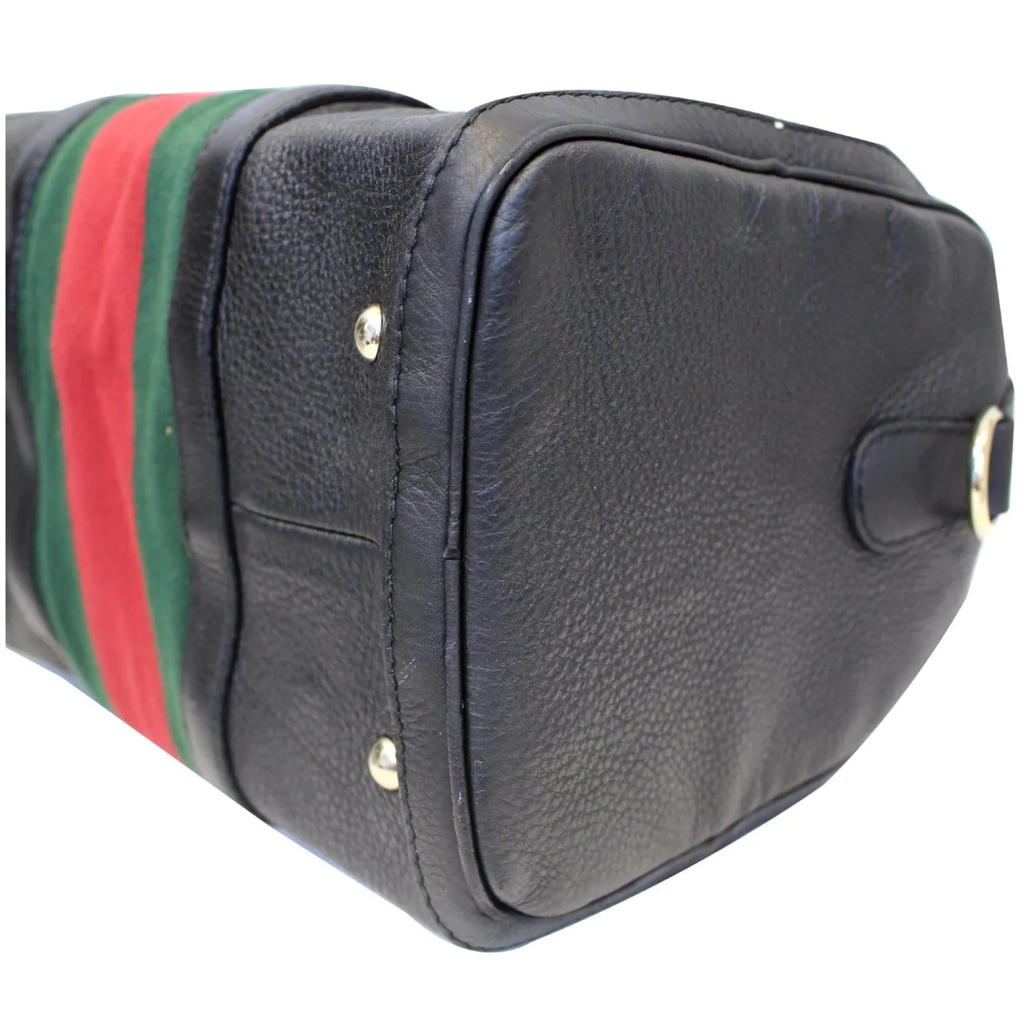 GUCCI Vintage Web Medium Boston Bag Black 247205