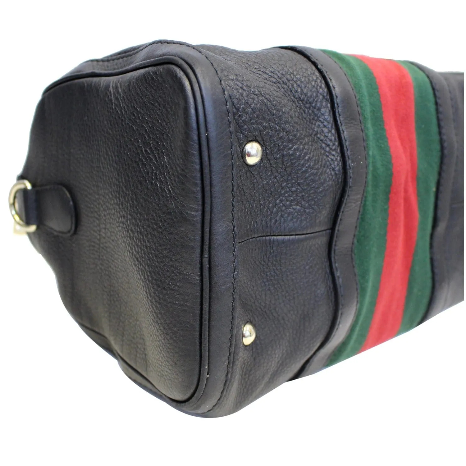 GUCCI Vintage Web Medium Boston Bag Black 247205