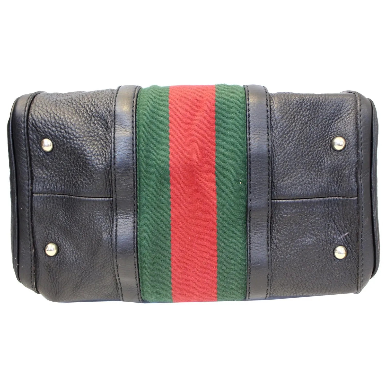 GUCCI Vintage Web Medium Boston Bag Black 247205