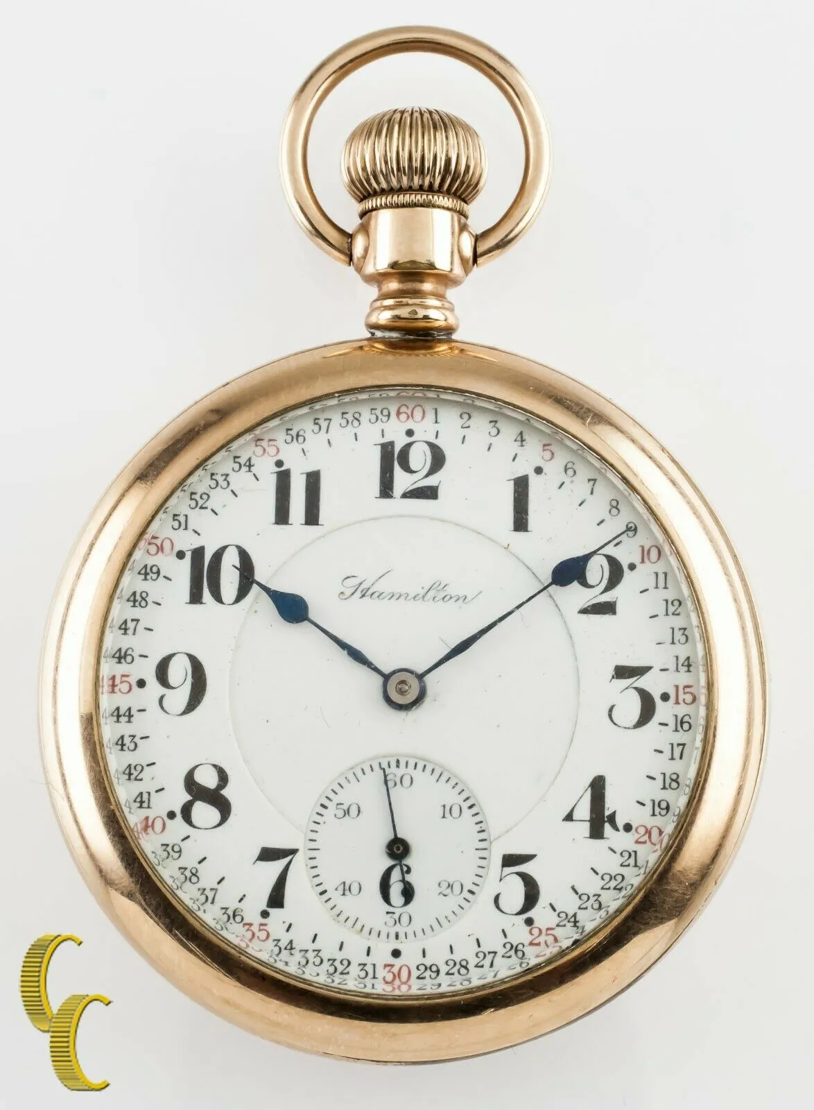 Hamilton Open Face Gold Filled Antique Pocket Watch Grade 992 16S 21 Jewel