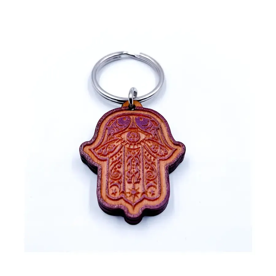 HAMSA HAND WOODEN KEY CHAIN