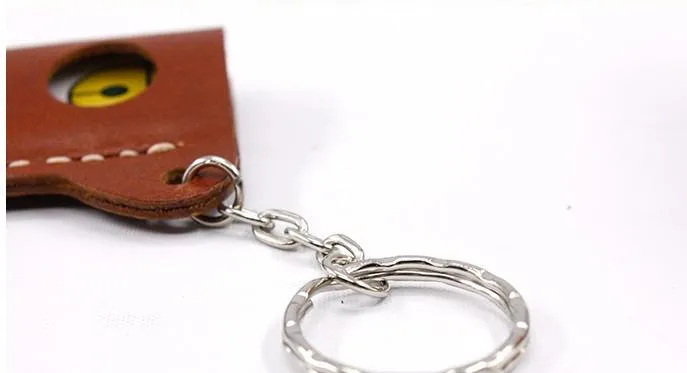 HANDMADE LEATHER CUTE Women Cat CARD Holder Keychain PERSONALIZED MONOGRAMMED GIFT CUSTOM Wallet Card Holder keyring